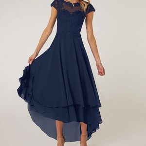 Azazie Shonda Dark Navy Worn Once No Alterations Size 14